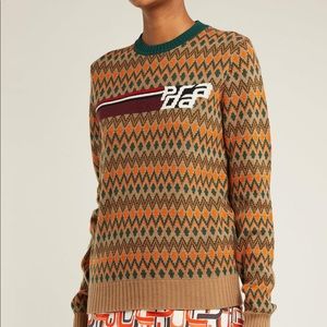 Prada Wool/Cashmere Chevron Logo Sweater AW2018